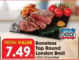 Great Valu Markets Usda Choice Boneless Top Round London Broil offer