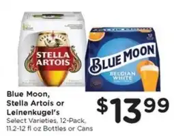 JayC Blue Moon, Stella Artois or Leinenkugel's offer