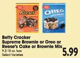 Great Valu Markets Betty Crocker Supreme Brownie or Oreo or Reese's Cake or Brownie Mix offer