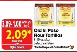 Great Valu Markets Old El Paso Flour Tortillas offer