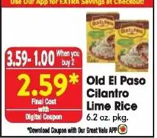 Great Valu Markets Old El Paso Cilantro Lime Rice offer