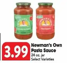 Great Valu Markets Newman's Own Pasta Sauce offer