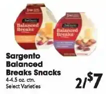 Great Valu Markets Sargento Balanced Breaks Snacks offer