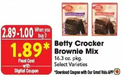 Great Valu Markets Betty Crocker Brownie Mix offer