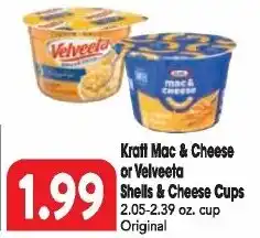 Great Valu Markets Kraft Mac & Cheese or Velveeta Shells & Cheese Cups offer