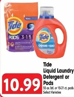Great Valu Markets Tide Liquid Laundry Detergent or Pods offer