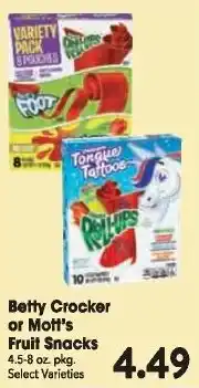 Great Valu Markets Betty Crocker or Mott's Fruit Snacks offer