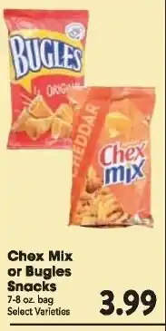 Great Valu Markets Chex Mix or Bugles Snacks offer