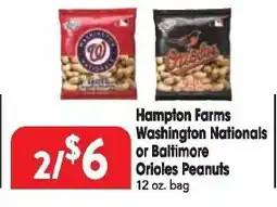 Great Valu Markets Hampton Farms Washington Nationals or Baltimore Orioles Peanuts offer