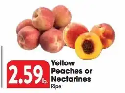 Great Valu Markets Yellow Peaches or Nectarines offer
