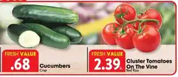 Great Valu Markets Fresh Value Cucumbers offer