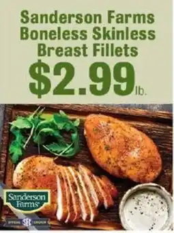 Robert Fresh Market Sanderson Farms boneless skinless breast fillets offer