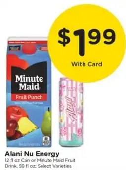 Pay Less Alani Nu Energy or Minute Maid Fruit Drink offer
