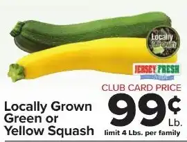 Jersey Fresh Locally Grown Green or Yellow Squash