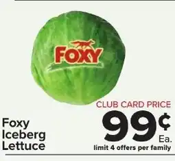 Foodtown supermarkets Foxy Iceberg Lettuce offer
