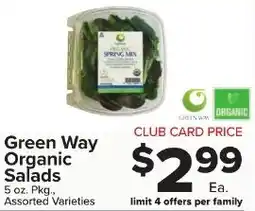 Foodtown supermarkets Green Way Organic Salads offer