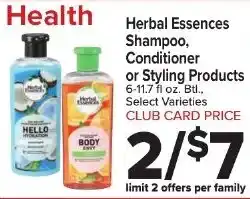 Foodtown supermarkets Herbal Essences Shampoo, Conditioner or Styling Products offer