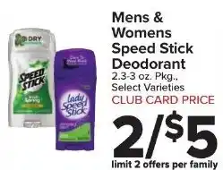 Foodtown supermarkets Ladys Speed Stick Deodorant offer
