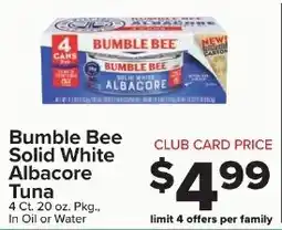 Foodtown supermarkets Bumble Bee Solid White Albacore Tuna offer