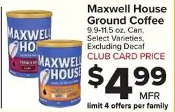 Foodtown supermarkets Maxwell House ground coffee offer