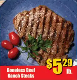 Reams Boneless Beef Ranch Steaks offer