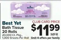 Foodtown supermarkets Best Yet Bath Tissue offer