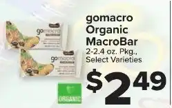 Foodtown supermarkets gomacro organic macrobar offer