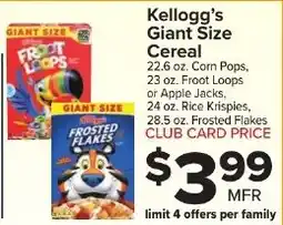 Foodtown supermarkets Kellogg's Giant Size Cereal offer