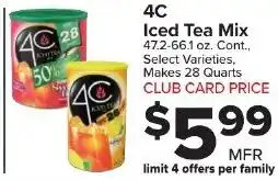 Foodtown supermarkets 4C Iced Tea Mix offer