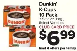 Foodtown supermarkets Dunkin' K-Cups offer