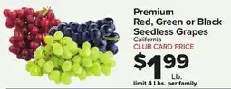 Foodtown supermarkets Premium Red, Green or Black Seedless Grapes offer