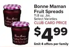 Foodtown supermarkets Bonne Maman Fruit Spreads offer