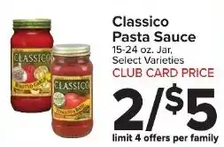 Foodtown supermarkets Classico Pasta Sauce offer