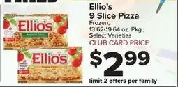 Foodtown supermarkets Ellio's 9 Slice Pizza offer