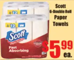 Reams Scott 6-double roll paper towels offer