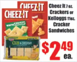 Reams Cheez It Crackers or Kellogg's Cracker Sandwiches offer