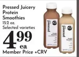 Food Pavilion Pressed Juicery Protein Smoothies offer