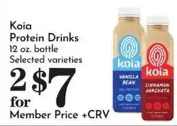 Food Pavilion Koia Protein Drinks offer