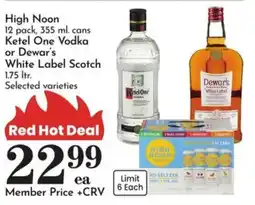 Food Pavilion High Noon Vodka or Dewar's White Label Scotch offer