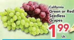 Eurofresh Market California Green or Red Seedless Grapes offer