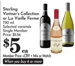 Food Pavilion Sterling Vintner's Collection or La Vieille Ferme offer