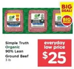 Pay Less Simple Truth Organic Ground Beef offer