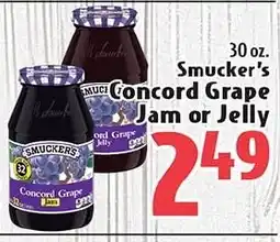 Eurofresh Market Smucker's Concord Grape Jam or Jelly offer