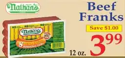 DeMoulas Market Basket Nathan's beef franks offer