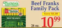 DeMoulas Market Basket Nathan's Beef Franks offer