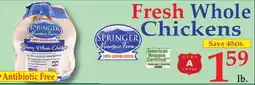 DeMoulas Market Basket Springer mountain farm fresh whole chickens offer