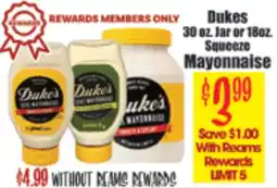 Reams Dukes squeeze mayonnaise offer