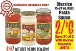 Reams Classico pasta sauce offer