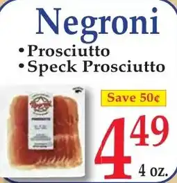 DeMoulas Market Basket Negroni Prosciutto offer