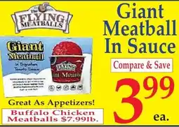DeMoulas Market Basket Flying Meatballs giant meatball in sauce offer